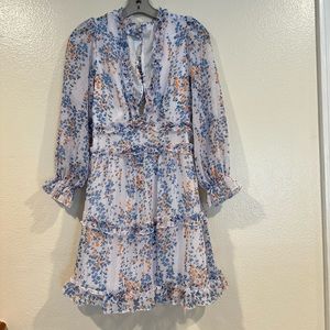 No brand multicolor floral long sleeves dress